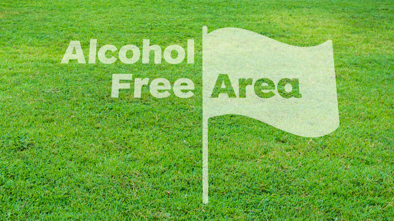 Photo of how the stencil can be applied over grass.