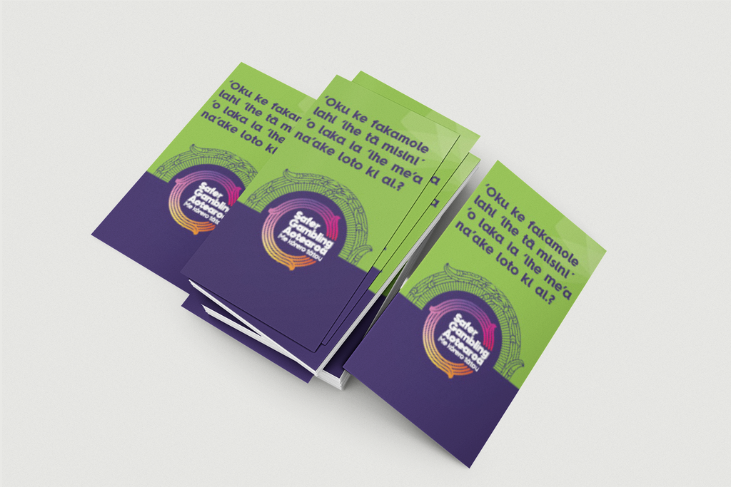 "Spending more on pokies" Wallet leaflet - pack of 10 (Tongan)
