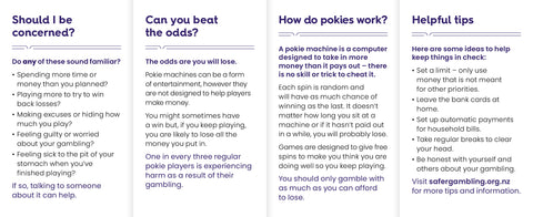 "Spending more on pokies" Wallet leaflet (pack of 25)