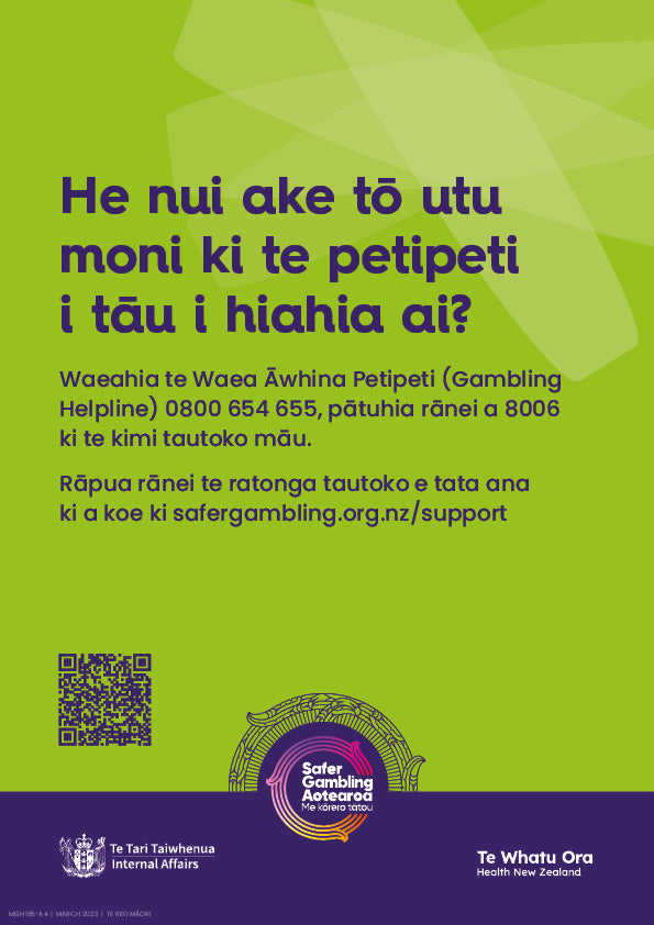 Harm Minimisation Poster "Spending too much" A4 (te reo Māori)