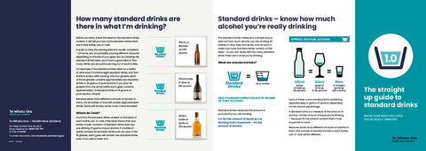 Straight up Guide to Standard Drinks pamphlet