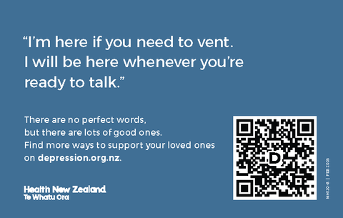 Pack of 50 depression.org.nz Wallet Cards