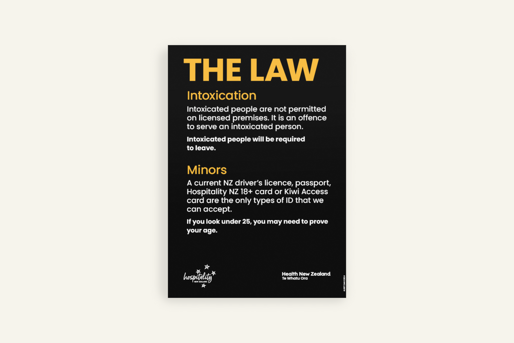 The Law - off-licensed premises A4 sign