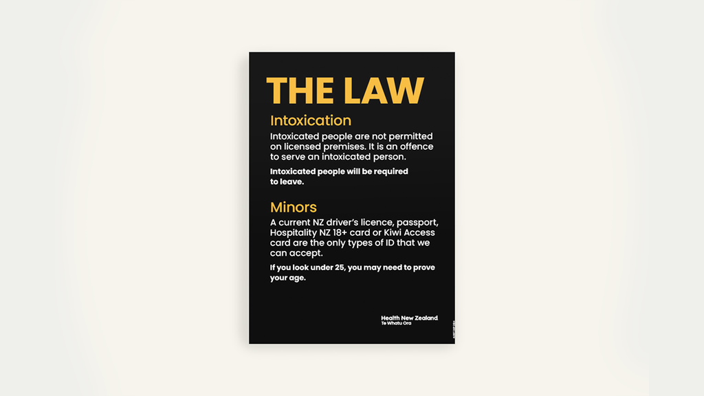 The Law - off-licensed premises A4 sign