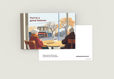 Mock up image for depression.org.nz postcard