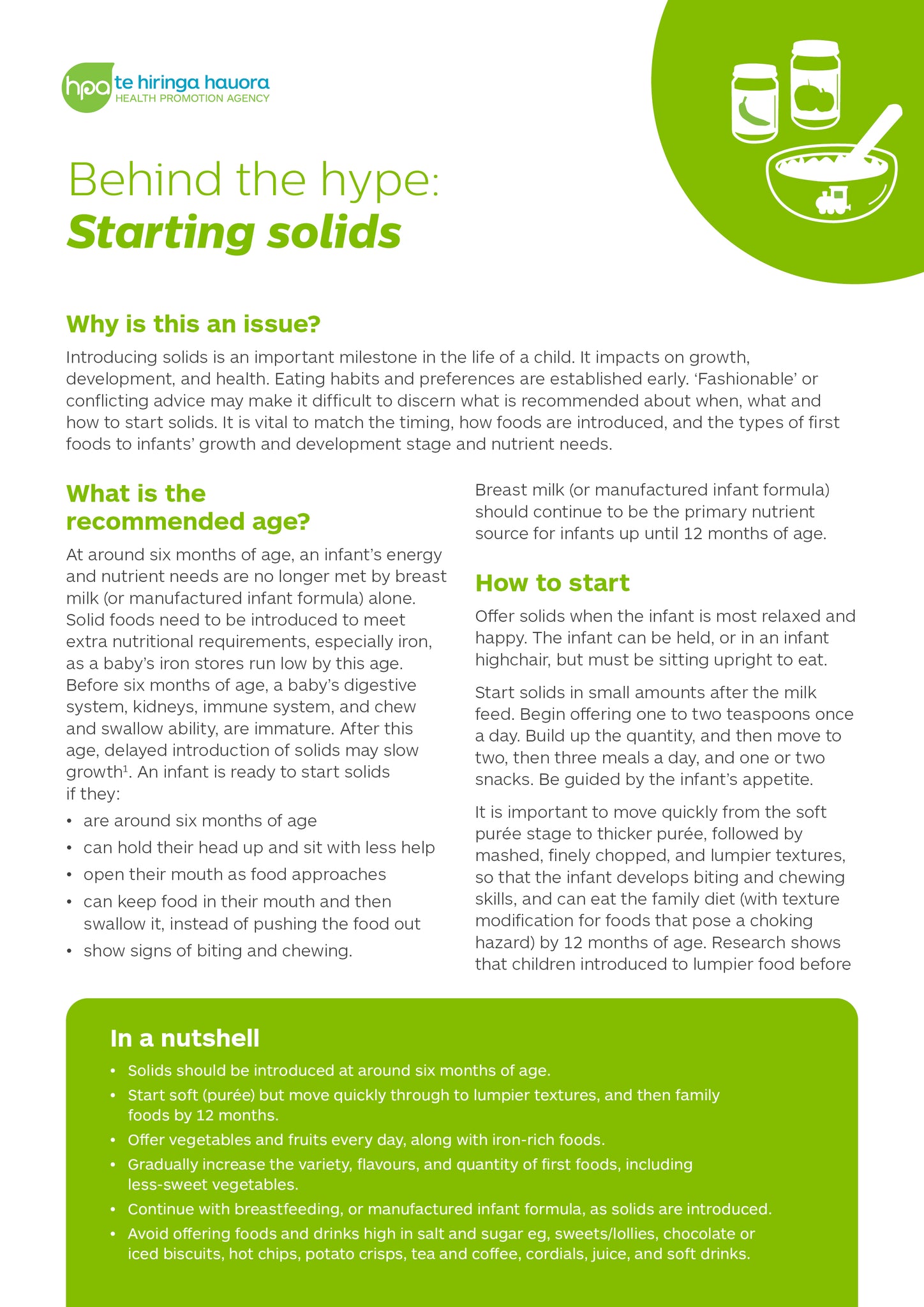 Behind the hype: Starting solids (PDF only)