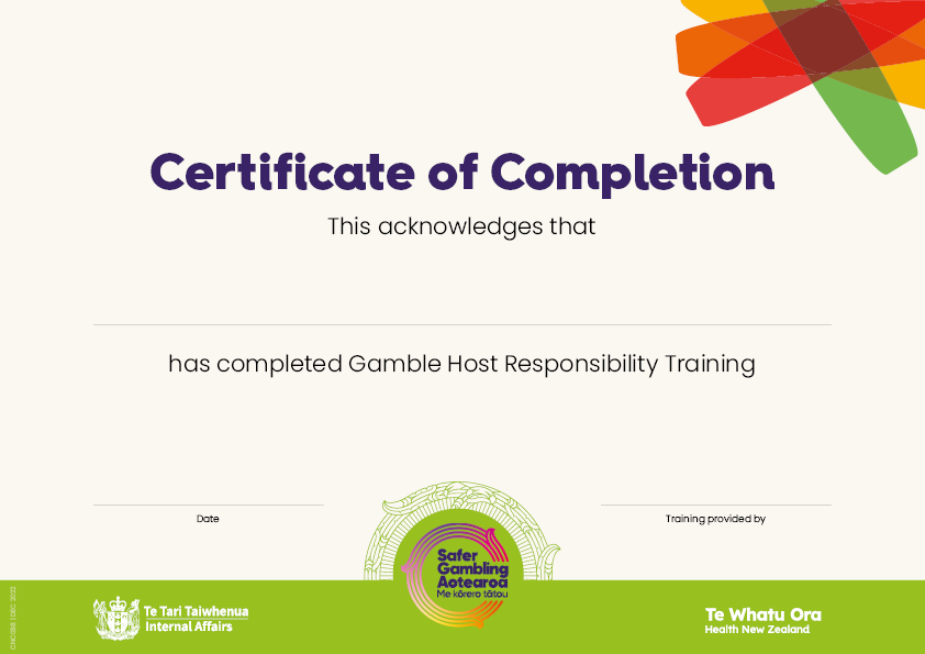 Training Certificate of Completion (pack of 25)
