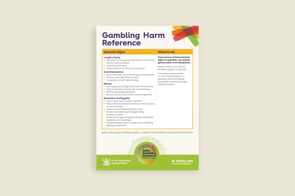 Gambling Harm Reference (General Harms) - A5 Sticker